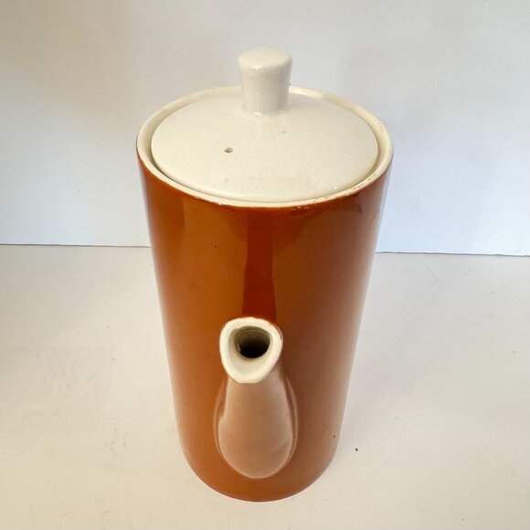Style House Japan Ironstone Monterrey Brown Coffee Teapot Tall Pitcher Lid Vtg - Picture 4 of 15